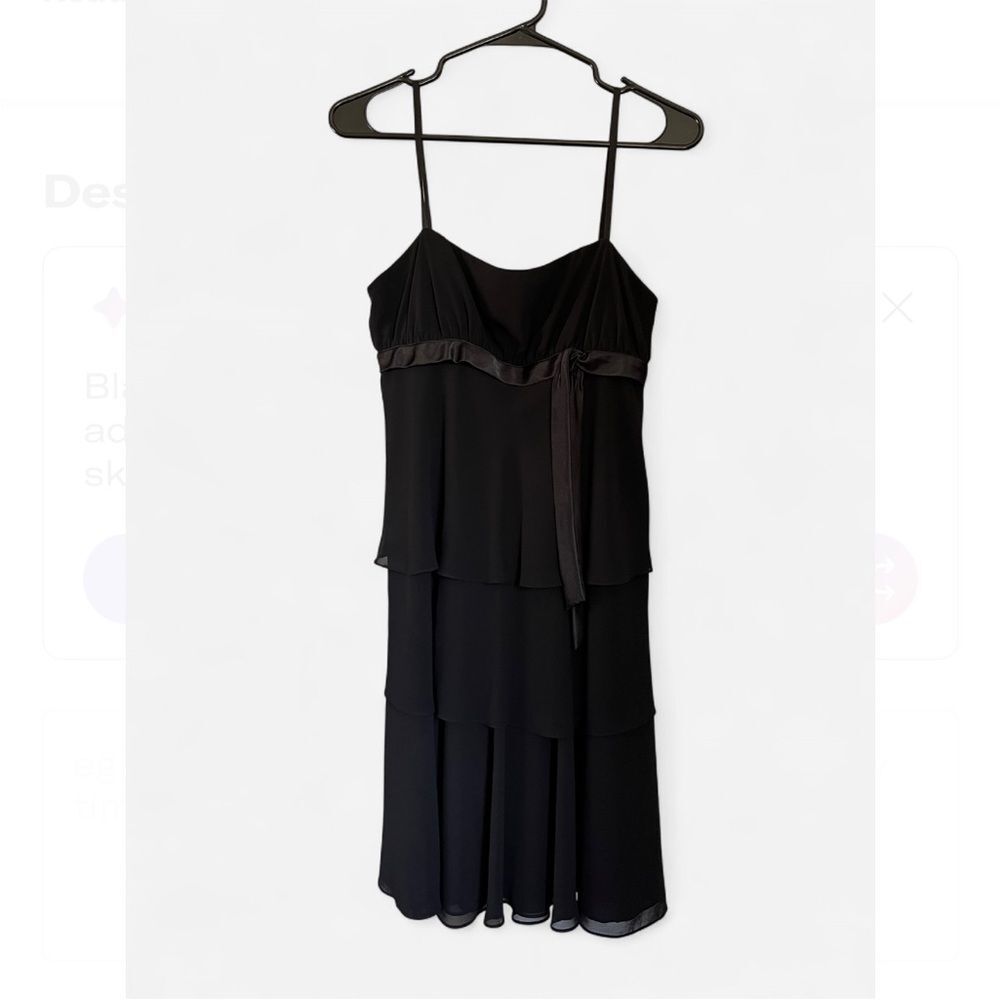 Jones Wear Y2k Babydoll Tiered Black Mini Dress size 6 Wedding Guest